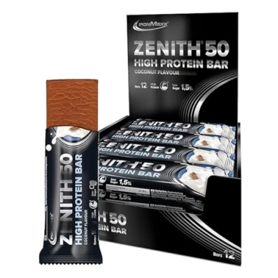 Obrázek IronMaxx Zenith 50 XL High Protein Low Carb proteinová tyčinka, příchuť kokosového ořechu, 12 x 100 g (12 ks v balení)