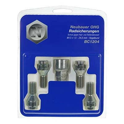 Obrázek BC1204 Bezpečnostní čep proti krádeži kola M12x1,5, kuželové sedlo, délka dříku 24,0 mm, velikost klíče 17 mm /19