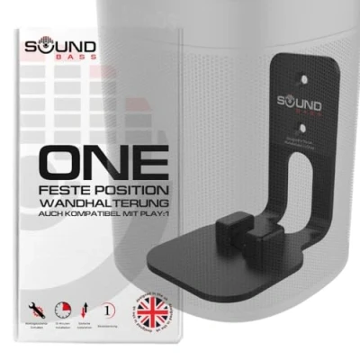 Obrázek ONE, ONE Gen 2, SL a přehrávání: 1 držák na zeď, černý, kompatibilní s reproduktory Sonos PLAY1 reproduktor
