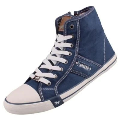 Obrázek MUSTANG Pánské kozačky High Top Sneaker, modrá 841 džínová