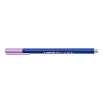 Obrázek STAEDTLER Fixy triplus color, levandule, trojúhelníkové, stabilní, neohromující špička, šířka linky cca 1 mm, vhodné pro děti, vyrobeno v Německu, 10 levandulových fibre tip pens kartonovém pouzdře, 323 62