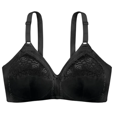 Obrázek Dorina ungefütterter Spitze Lace Bralette ohne Bügel, leicht dünn BH für Damen große Größen, Monica D1022A, Schwarz, 95C