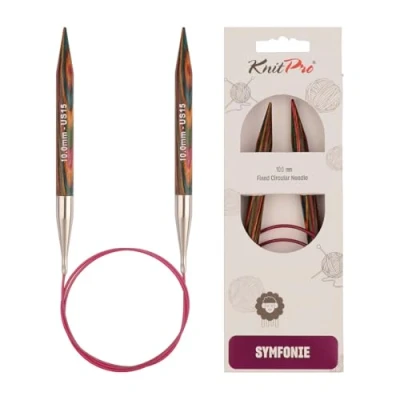 Obrázek KnitPro Symfonie design dřevo kruhová pletací jehlice 10,0 mm 100 cm Lana Grossa