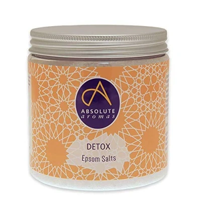 Obrázek Absolute Aromas Detox Bade Bittersalz 575 g Magnesiumsulfat mit 100% reinen ätherischen Ölen Wacholderbeer , Geranien Palmarosa Grapefruit und Zedernholzöle Reinigen revitalisieren.