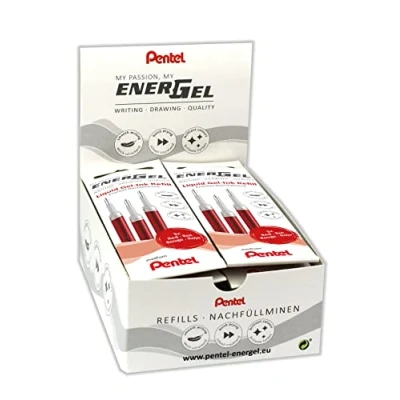 Obrázek Pentel EnerGel LR7 náhradní náplň pro 0,7mm gelové pero, červená (12 x 3 kusy)
