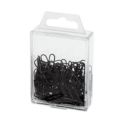 Obrázek Wedo 901244201 kancelářské sponky (kov, 27 mm, s potahem z umělé hmoty) 100 kusů, černé