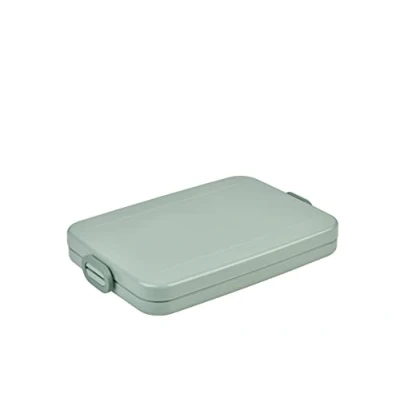 Obrázek Mepal Chlebovka Flat Svačinová dóza To Go Lunchbox na 4 plátky chleba Meal Prep Box Krabička chléb Dospělí Essenbox s rozdělením Nordic sage