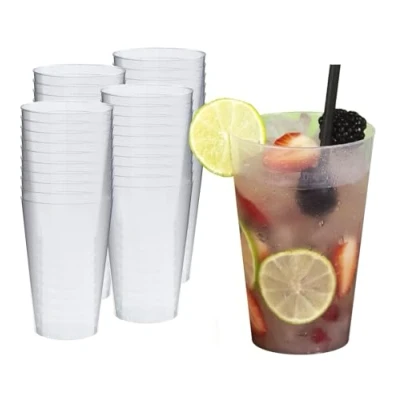 Obrázek Silverkitchen 40x párty pohárek 400 ml opakovaně použitelný na pití koktejlový z tvrdého plastu, použitelné sklenice 0,4 l Made In Germany