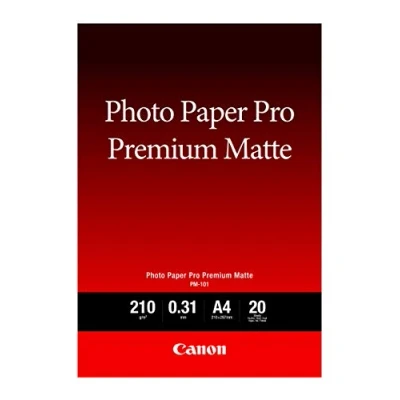Obrázek Canon Fotopapír PM 101 Premium matný DIN A4, 20 listů (210 g/qm) pro inkoustové tiskárny, a4 / stran, 8657B005
