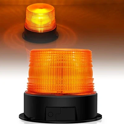 Obrázek Dinfu LED světlo kolem dokola, dokola žluté 12 V bezdrátové magnetické výstražné světlo, oranžové, směrové Strobe Beacon Light pro auto, nákladní vůz, traktor,
