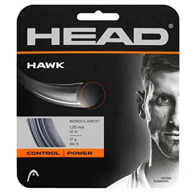 Obrázek HEAD Unisex Erwachsene Hawk Set Tennis Saite, Grey, 18