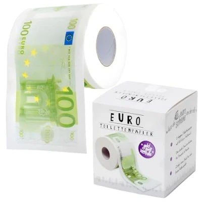 Obrázek Euro měna toaletní papír WC žertovné zboží v dárkovém balení (Euro)