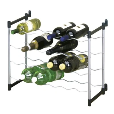 Obrázek Metaltex Regál na víno, kov, šedý, pro 24 lahví