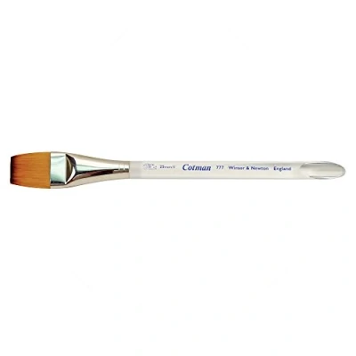 Obrázek Winsor &amp; Newton 5307125 Cotman štětec na akvarelové syntetické vlasy série 777 jeden tah štětec, krátká násada s vynikající pružností, barevnou nosností a přesností bodů 25 mm 1&quot;