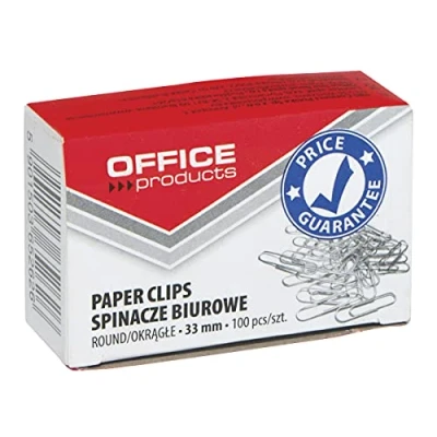 Obrázek OFFICE PRODUCTS 18083315 19 kancelářské sponky kovové poštovní spony / barva: stříbrná v kartonu 33 mm 100 kusů povrstvení nikl