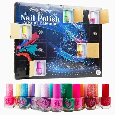 Obrázek KreativeKraft Adventní kalendář 2024, 24 mini dárků netoxická kosmetika pro děti (Nail Polish)