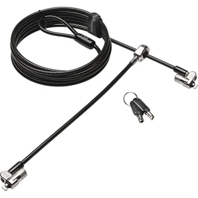 Obrázek Kensington MicroSaver 2.0 Twin zámek na notebook se zamykacím mechanismem T Bar a kabelem z uhlíkové oceli délka 2,4 m (K65048WW)