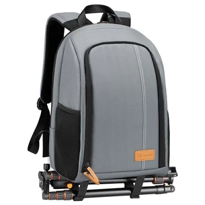Obrázek TARION batoh na fotoaparát zrcadlový odraz, fotobatoh, vodotěsný lehký a kompaktní malý DSLR s přihrádkou laptop 15&quot; krytem proti dešti (šedý)