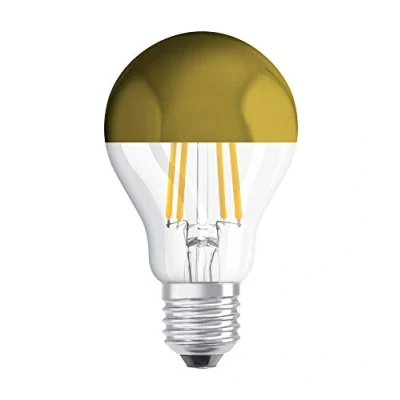 Obrázek OSRAM Filament LED žárovka s paticí E27, teplá bílá (2700 K), tvar žárovky se zrcadlem, 4 W, náhrada za 37W žárovku, Retrofit CLASSIC A Mirror, 1 kus (balení ks)