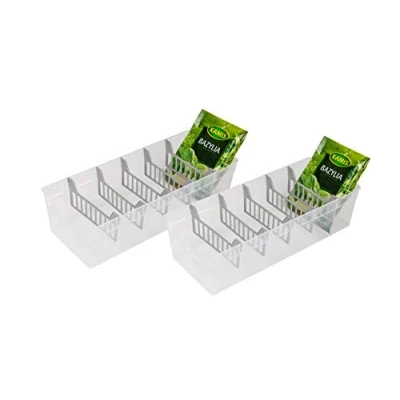 Obrázek BranQ Home essential Nádoba na koření, kuchyňský organizér, sada 2 ks transparentní bez BPA, plast PP, 30,7 x 11,3 8 cm (D Š V) 5901098048903