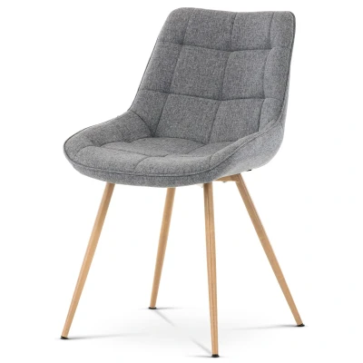 Obrázek Jídelní židle, potah šedá látka, kovové nohy, 3D dekor dub CT 394 GREY2