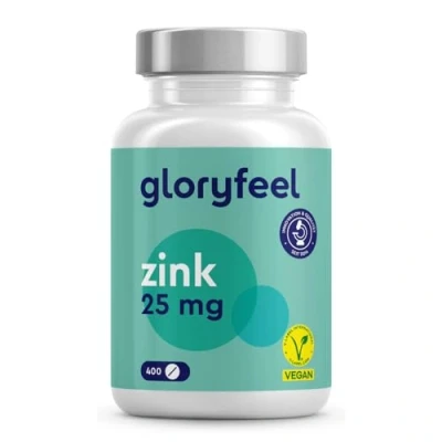Obrázek zinek 25 mg 400 veganských tablet (13 měsíců) prémiový zinkový glukonát vysoce biologicky dostupný elementární laboratorně testováno a vyrobeno v Německu bez