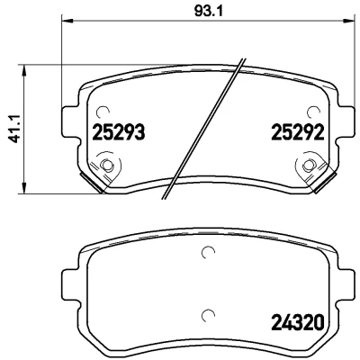 Obrázek Brembo P30051 Zadní brzdové destičky, počet 4