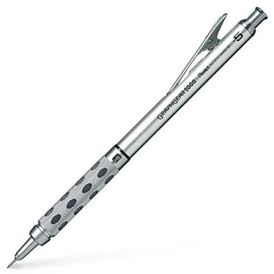 Obrázek Pentel PG1015 A GraphGear1000 mechanická tužka tloušťka linky 0,5 mm, pouzdro z ušlechtilé oceli s indikátorem tvrdosti ukazatelem tvrdosti, duální úchopová zóna, plně zapuštěné vedení náplně 4