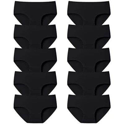 Obrázek Adorel Mädchen Unterhosen Baumwolle Teenager Slips 10er Pack Schwarz 164 170 EU (Herstellergröße XL)