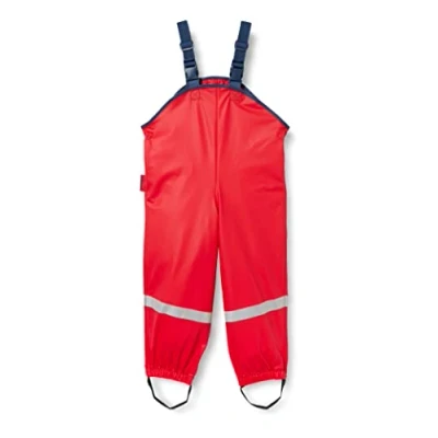 Obrázek Playshoes Unisex dětské kalhoty do bláta deště textilní podšívka větrovky a nepromokavé oblečení deště, červená