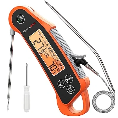 Obrázek ThermoPro TP710 teploměr na maso se 2 sondami pečení IP65 vodotěsný vaření kuchyňský grilovací s alarmem pro BBQ Grilování Dutch Oven