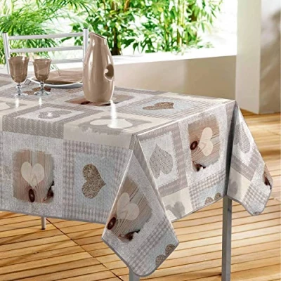 Obrázek Décor Line Cosy srdce ubrus, PVC, bez, 140 x 240 cm