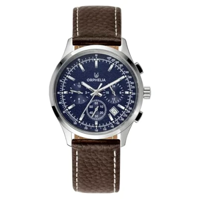 Obrázek Orphelia Pánské náramkové hodinky 24h Dual Time Quarz Kůže, Hnědá/stříbrná, Páska