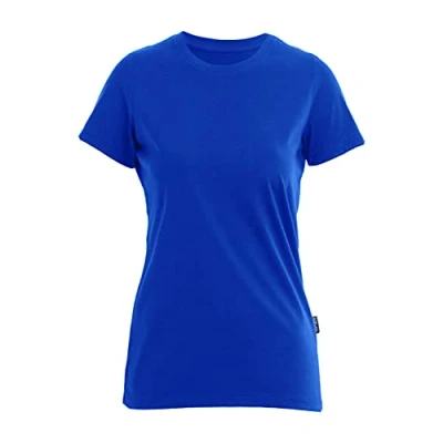 Obrázek HRM dámské Luxury Roundneck Tee vel. I Premium tričko kulatý výstřih ze 100% biobavlny Basic Shirt praní do 60 C kvalitní &amp; udržitelné horní díly, Modrá (Royal Blue 05 královská modrá)