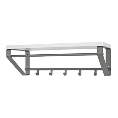 Obrázek HAKU Möbel Nástěnný věšák antracitový, bílý, MDF, kov rozměry: š 70 cm x v 23 h 30 cm, styl: moderní