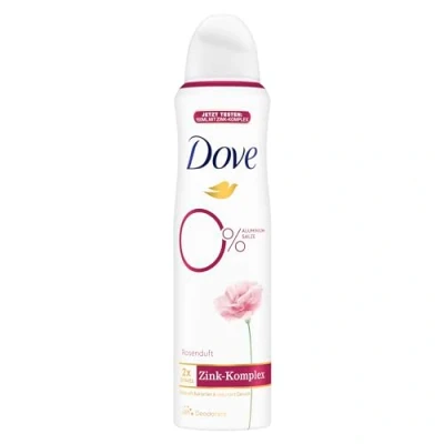 Obrázek Dove Deodorant sprej vůně růže Deo s ošetřujícím zinkovým komplexem a 0% hliníkovými solí 150 ml