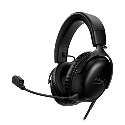 Obrázek HyperX Cloud III Kabelgebundenes Gaming Headset, PC, PS5, Xbox Series XS, abgewinkelte 53mm Treiber, DTS, Memory Schaum, Stabiler Rahmen, ultraklares 10mm Mikrofon, USB C, A, 3,5mm, Schwarz