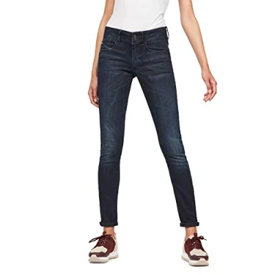 Obrázek G STAR RAW Dámské džíny Lynn Mid Skinny, Modrá (Dk Aged D06746 6545 89)