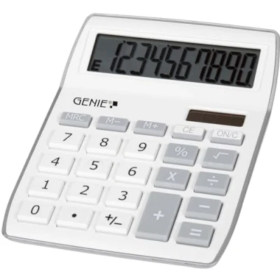 Obrázek 10místná stolní kalkulačka Genie 840 B (dvojí napájení (solární a na baterie), kompaktní design)
