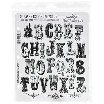 Obrázek Stampers Anonymous Tim Holtz Haftstempel, 17,8 x 21,3 cm, Mini Cirque Alpha