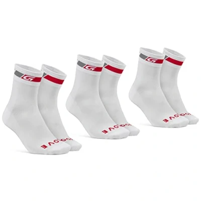 Obrázek GripGrab Classic Regular Cut sada 1 a 3 ks letní ponožky na jízdní kolo závodní horské Indoor Cycling Cyklistické ponožky, Bílá páry