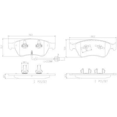 Obrázek Sada brzdových destiček, kotoučová brzda BREMBO P 85 102