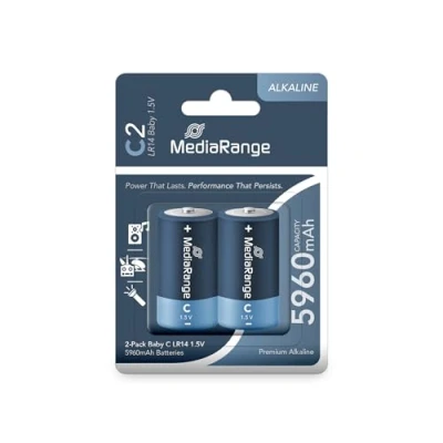 Obrázek MediaRange Premium alkalické baterie, mono DLR201,5 V, balení 2 ks
