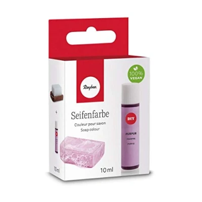 Obrázek Rayher Hobby 34246313 mýdlová barva, 10 ml, pachově neutrální, 100% veganská, bez škodlivých látek a ekologicky odbouratelná, v uzavíratelné plastové lahvičce se šroubovacím víkem, dobře dávkovatelná, purpurová