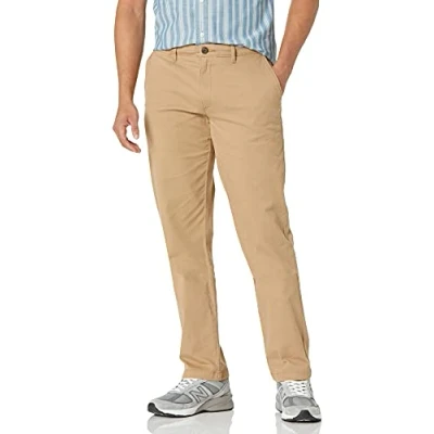 Obrázek Amazon Essentials Pánské khaki volnočasové strečové kalhoty, rovně střižené, tmavě khaki, 34 W / L