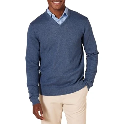 Obrázek Amazon Essentials Herren Pullover mit V Ausschnitt (in Übergröße erhältlich), Blau Heide, XXL