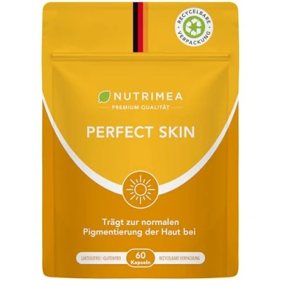 Obrázek Beta Carotin SUN PLUS opalovací kapsle 2v1 Natural Tan Bronzer PERFECT SKIN přírodní opálení + ochrana pokožky Vitamin A E antioxidanty samoopalovací 100% VEGAN zesilovač opalování