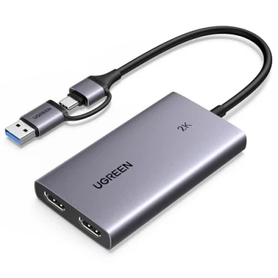 Obrázek UGREEN Video Capture Card a 4K Loop Out, HDMI na USB 3.1 Gen 1 s nahráváním 2K 30Hz, pro DSLR, Switch, PS4, PS5, Windows8.1/10/11, MacOS, Linux, live streaming záznam