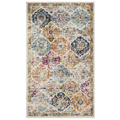 Obrázek SAFAVIEH Distressed koberec do obývacího pokoje, jídelny, ložnice Madison Collection, krátká předsíň, krémová a multi, 91 x 152 cm