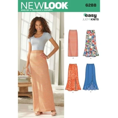 Obrázek New Look Simplicity Easy Just 4 Knits Schnittmuster 6288 Damenröcke zum Überziehen, Größen 36 38 40